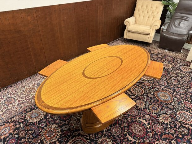 Klassiek-Engels-Antiek-Oud-Chesterfield-Globe-Wernicke-Vergadertafel-Tafel-6