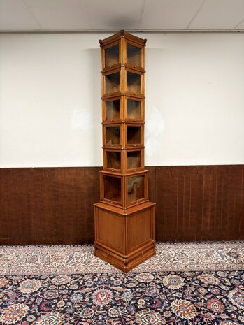 Antiek-Klassiek-Engels-Oud-Originele-Globe-Wernicke-Boekenkast-Vitrinekast-Museumkast