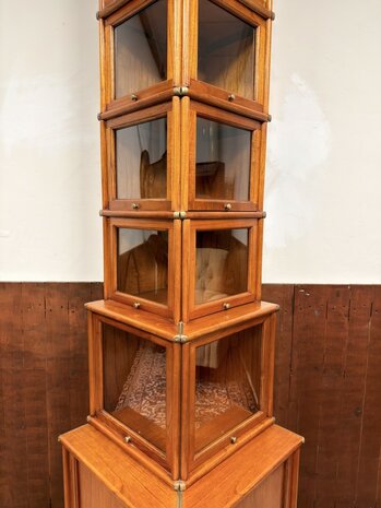 Antiek-Klassiek-Engels-Oud-Originele-Globe-Wernicke-Boekenkast-Vitrinekast-Museumkast