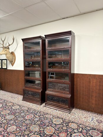 Klassiek-Oud-Antiek-Engels-Globe-Wernicke-Stijl-Boekenkast-Vitrinekast-Boekenkasten