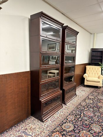 Klassiek-Oud-Antiek-Engels-Globe-Wernicke-Stijl-Boekenkast-Vitrinekast-Boekenkasten