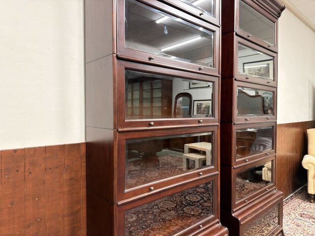 Klassiek-Oud-Antiek-Engels-Globe-Wernicke-Stijl-Boekenkast-Vitrinekast-Boekenkasten