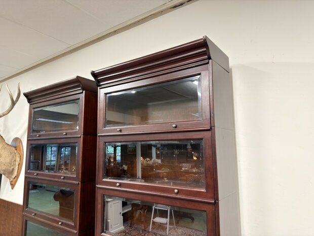 Klassiek-Oud-Antiek-Engels-Globe-Wernicke-Stijl-Boekenkast-Vitrinekast-Boekenkasten