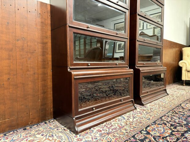 Klassiek-Oud-Antiek-Engels-Globe-Wernicke-Stijl-Boekenkast-Vitrinekast-Boekenkasten