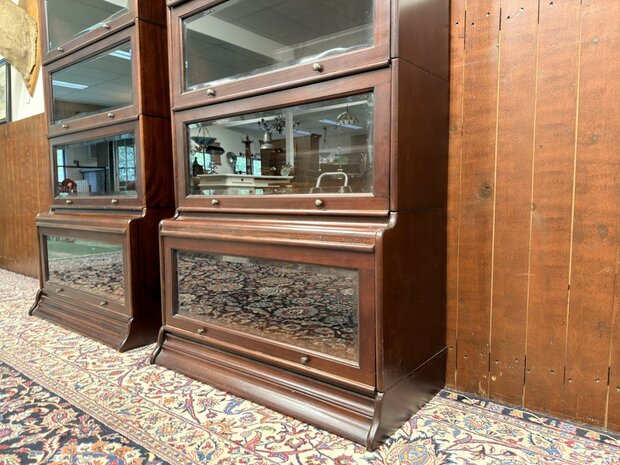 Klassiek-Oud-Antiek-Engels-Globe-Wernicke-Stijl-Boekenkast-Vitrinekast-Boekenkasten