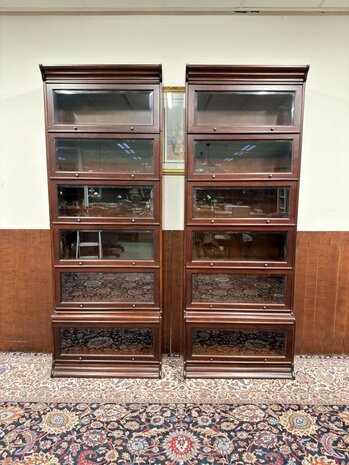 Klassiek-Oud-Antiek-Engels-Globe-Wernicke-Stijl-Boekenkast-Vitrinekast-Boekenkasten