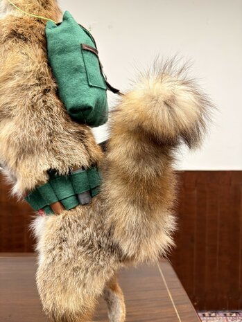 Taxidermie-Opgezet-Vos-verkleed-als-Jager