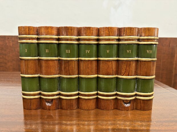 Klassiek-Oud-Engels-Antiek-Chesterfield-Globe-Wernicke-Boekendoos-Boeken-Doos-Opbergdoos