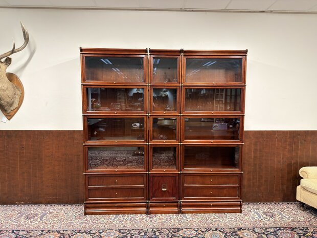 Antiek-Oud-Engels-Klassiek-Chesterfield-Origineel-Globe-Wernicke-Vitrinekast-Boekenkasten-Bibliotheekkast-Boekenkast