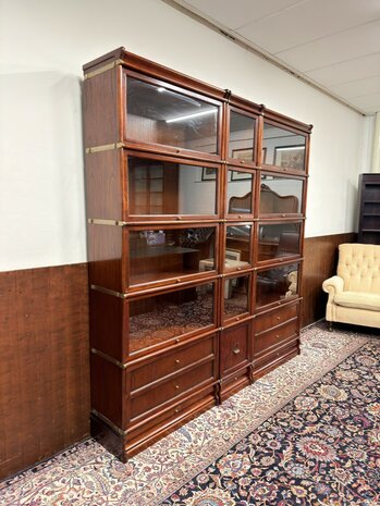 Antiek-Oud-Engels-Klassiek-Chesterfield-Origineel-Globe-Wernicke-Vitrinekast-Boekenkasten-Bibliotheekkast-Boekenkast