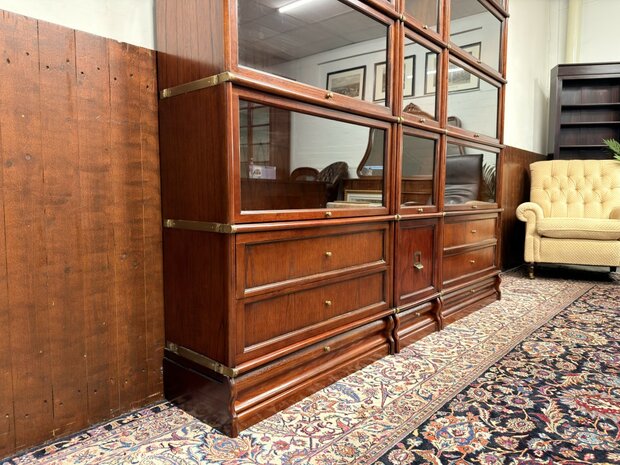 Antiek-Oud-Engels-Klassiek-Chesterfield-Origineel-Globe-Wernicke-Vitrinekast-Boekenkasten-Bibliotheekkast-Boekenkast