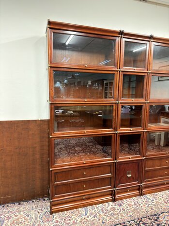 Antiek-Oud-Engels-Klassiek-Chesterfield-Origineel-Globe-Wernicke-Vitrinekast-Boekenkasten-Bibliotheekkast-Boekenkast