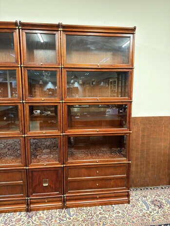 Antiek-Oud-Engels-Klassiek-Chesterfield-Origineel-Globe-Wernicke-Vitrinekast-Boekenkasten-Bibliotheekkast-Boekenkast