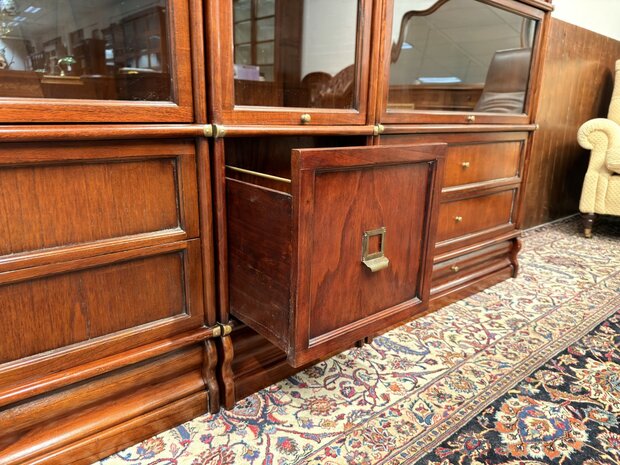 Antiek-Oud-Engels-Klassiek-Chesterfield-Origineel-Globe-Wernicke-Vitrinekast-Boekenkasten-Bibliotheekkast-Boekenkast