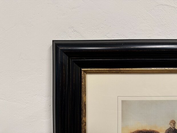 Klassiek-Engels-Antiek-Oud-Chesterfield-Prent-Chasse-A-La-Perdix