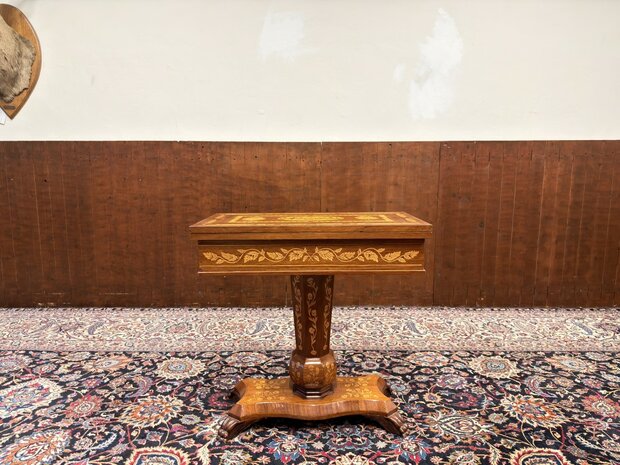 Klassiek-Oud-Antiek-19e-eeuws-Nederlandse-Speeltafel-Game-Table