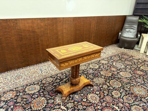 Klassiek-Oud-Antiek-19e-eeuws-Nederlandse-Speeltafel-Game-Table