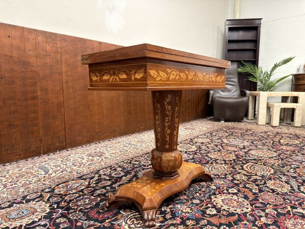 Klassiek-Oud-Antiek-19e-eeuws-Nederlandse-Speeltafel-Game-Table