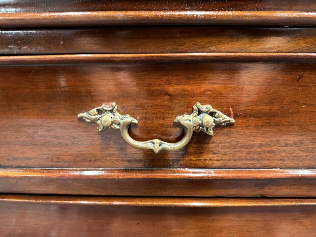 Klassiek-Antiek-Engels-Oud-Chesterfield-Mahonie-Bureau-Desk-Partnerdesk-met-Groen-Leder-Ingelegd