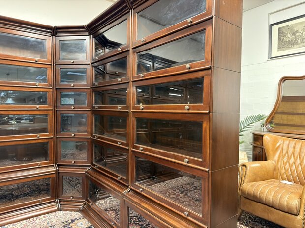 Klassiek-Engels-Antiek-Oud-Chesterfield-Globe-Wernicke-Stijl-Boekenkast-Bibliotheekkast-Hoekkast