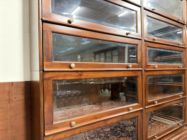 Klassiek-Engels-Antiek-Oud-Chesterfield-Globe-Wernicke-Stijl-Boekenkast-Bibliotheekkast-Hoekkast