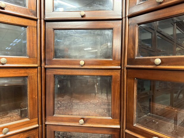 Klassiek-Engels-Antiek-Oud-Chesterfield-Globe-Wernicke-Stijl-Boekenkast-Bibliotheekkast-Hoekkast