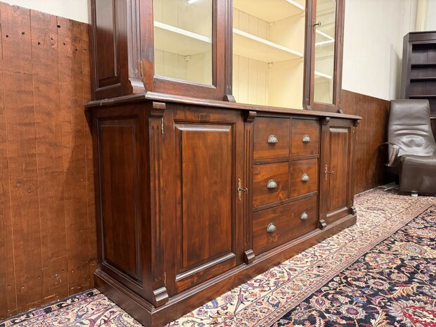 Klassiek-Engels-Antiek-Oud-Chesterfield-Apothekerskast-Boekenkast