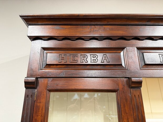 Klassiek-Engels-Antiek-Oud-Chesterfield-Apothekerskast-Boekenkast