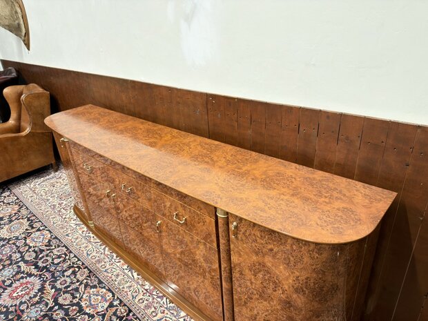 Klassiek-Oud-Antiek-Italiaans-Wortelnotenhout-Kantoorkast-Dressoir