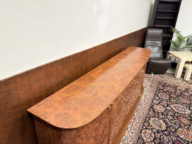 Klassiek-Oud-Antiek-Italiaans-Wortelnotenhout-Kantoorkast-Dressoir