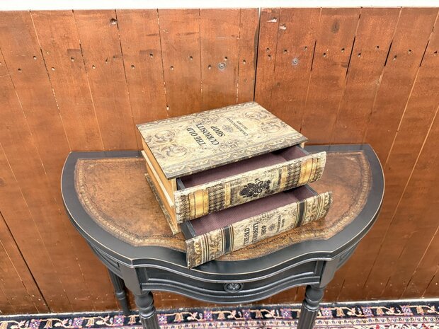 Klassiek-Engels-Antiek-Oud-Chesterfield-Opberg-Boek-Ladekast-