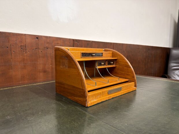 Klassiek-Antiek-Engels-Oud-Chesterfield-Globe-Wernicke-Bureau-Desk-Organizer