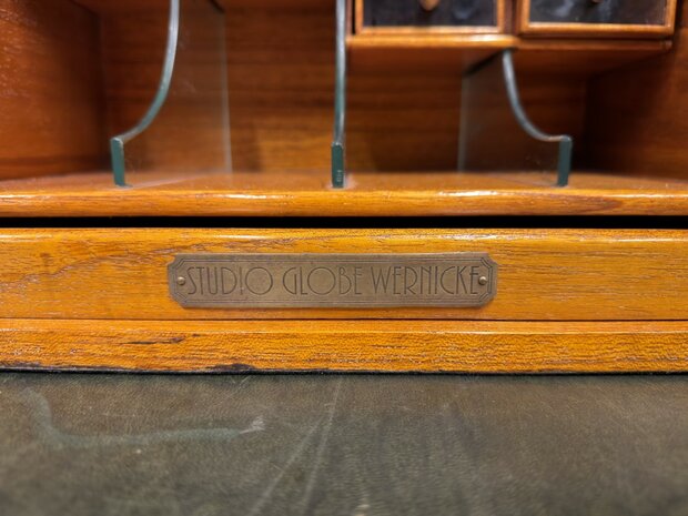 Klassiek-Antiek-Engels-Oud-Chesterfield-Globe-Wernicke-Bureau-Desk-Organizer