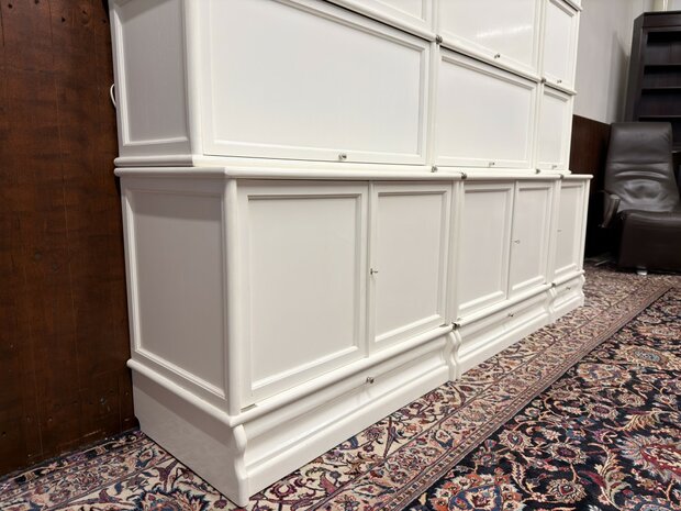 Klassiek-Engels-Antiek-Oud-Originele-Globe-Wernicke-Boekenkast-Wit