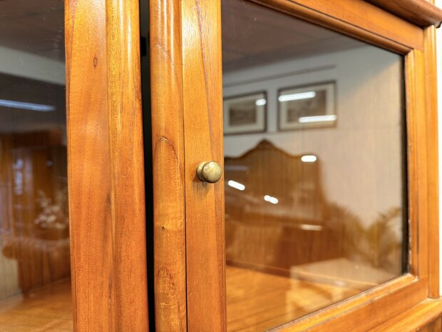 Klassiek-Engels-Antiek-Oud-Originele-Globe-Wernicke-Halfronde-Vitrinekast-Boekenkast