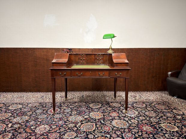 Antiek-Oud-Klassiek-Engels-Chesterfield-Secretaire-Bureau-Desk