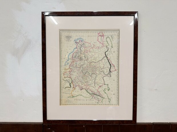 Klassiek-Oud-Antiek-Russische-Landkaat-Prent-1834