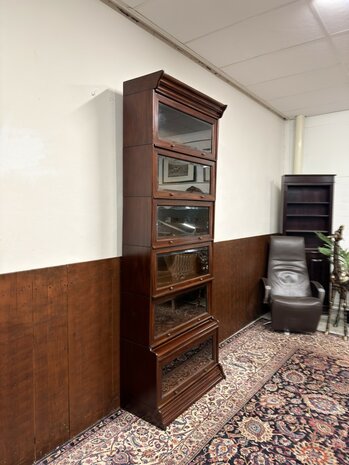 Klassiek-Engels-Antiek-Oud-Chesterfield-Globe-Wernicke-Boekenkast-Kast