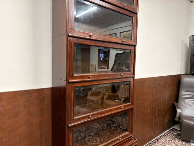 Klassiek-Engels-Antiek-Oud-Chesterfield-Globe-Wernicke-Boekenkast-Kast