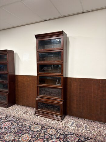 Klassiek-Engels-Antiek-Oud-Chesterfield-Globe-Wernicke-Boekenkast-Kast