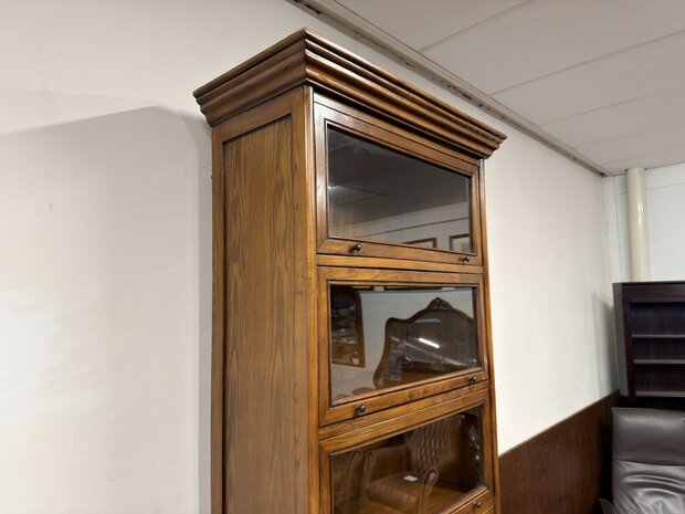 Klassiek-Engels-Antiek-Oud-Chesterfield-Globe-Wernicke-Boekenkast-Bibliotheekkast