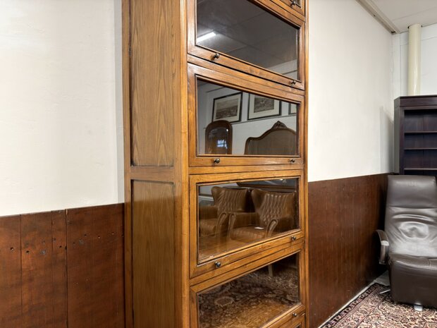 Klassiek-Engels-Antiek-Oud-Chesterfield-Globe-Wernicke-Boekenkast-Bibliotheekkast