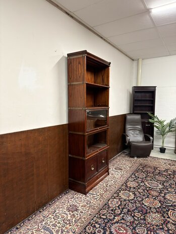 Klassiek-Engels-Antiek-Oud-Chesterfield-Originele-Globe-Wernicke-Boekenkast-Kast-Mahoniehout