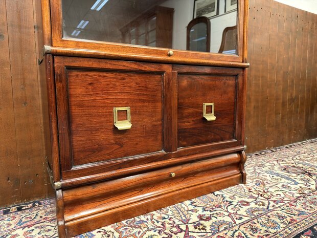 Klassiek-Engels-Antiek-Oud-Chesterfield-Originele-Globe-Wernicke-Boekenkast-Kast-Mahoniehout