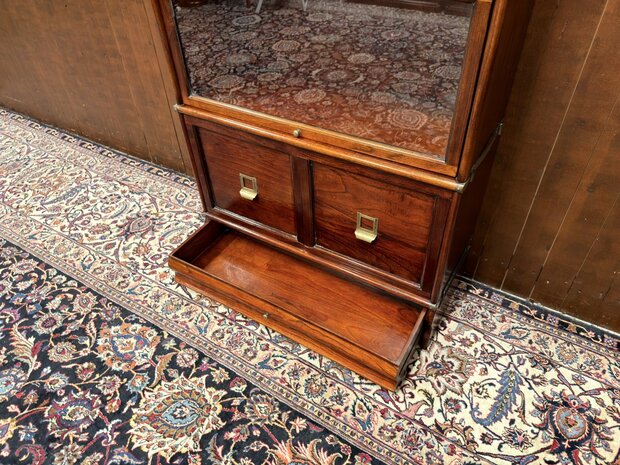 Klassiek-Engels-Antiek-Oud-Chesterfield-Originele-Globe-Wernicke-Boekenkast-Kast-Mahoniehout