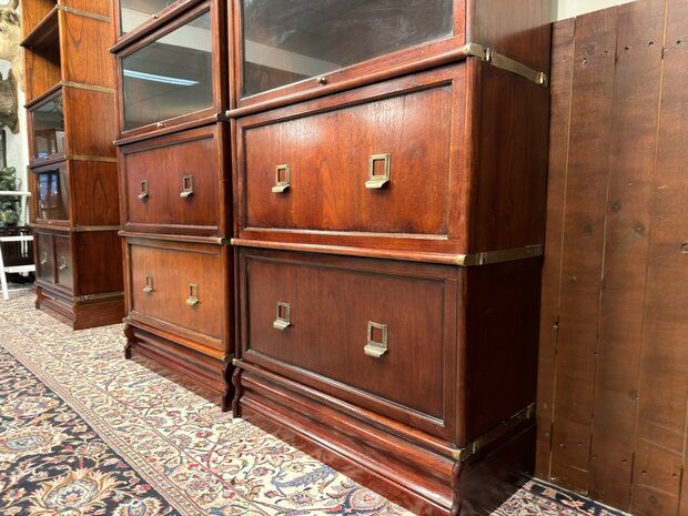 Klassiek-Engels-Antiek-Oud-Chesterfield-Originele-Globe-Wernicke-Boekenkast-Kast-Mahoniehout