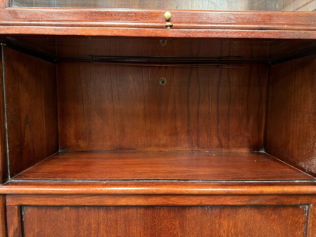 Klassiek-Engels-Antiek-Oud-Chesterfield-Originele-Globe-Wernicke-Boekenkast-Kast-Mahoniehout