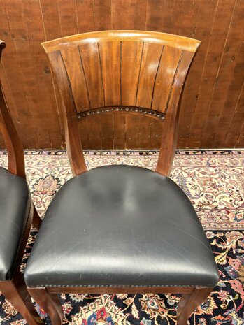 Klassiek-Engels-Antiek-Oud-Chesterfield-Set-Stoelen-Eetkamerstoelen-Stoel