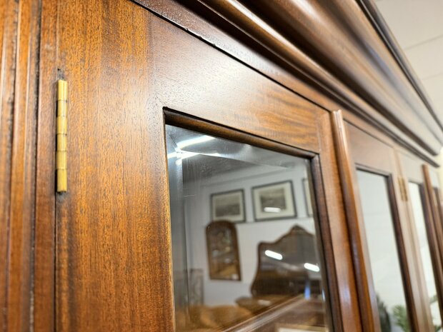 Klassiek-Engels-Antiek-Oud-Chesterfield-Mahonie-Buffetkast-Boekenkast-Kast