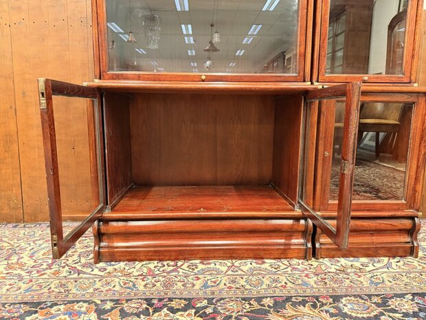 Klassiek-Engels-Antiek-Oud-Chesterfield-Mahonie-Globe-Wernicke-Boekenkast-Kast